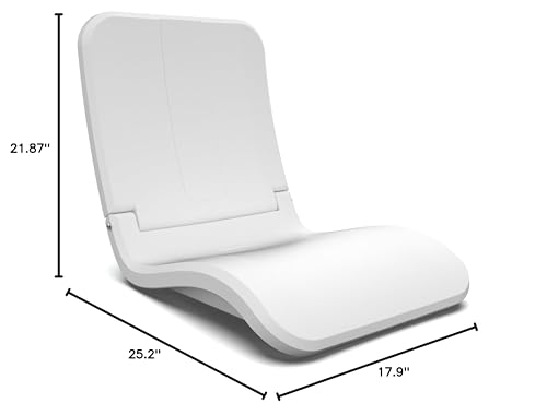 White Coast Modern Portable Poolside Folding Chair - Adult Lounge Seat for Pool, Beach, Stadium