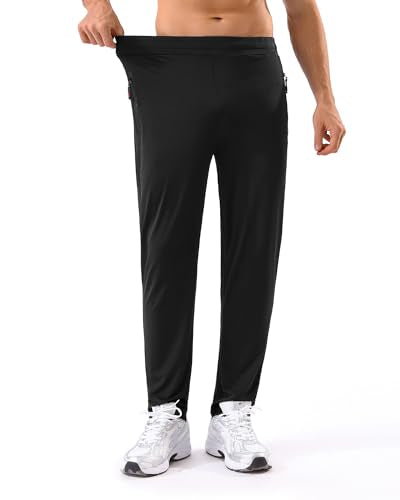 Men's Lightweight Athletic Sweatpants with Zipper Pockets - 5 Pack, 4X-Large, Black/Dark Grey/Light Grey/Navy/Army Green