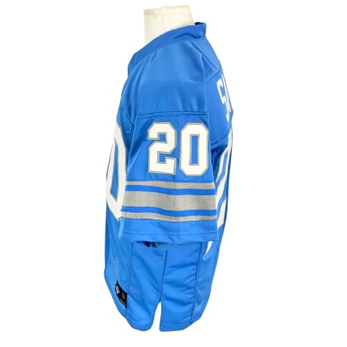 Unisex Barry Sanders Football Jersey Honolulu Blue Large Custom Sewn Detroit
