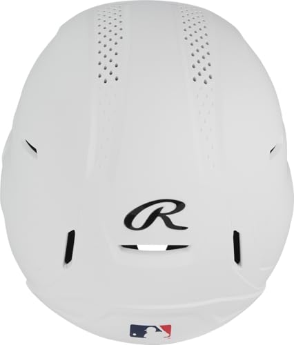 Junior Reverse Baseball Batting Helmet with Reversible Face Guard - White, Size 6 3/8-7 1/8