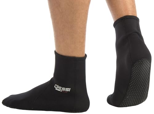 Adult Premium 3mm Neoprene Diving Socks - Non-Slip Black Large-X-Large