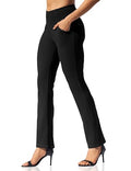 VOOVEEYA Women's High Waisted Yoga Leggings with Pockets - 30 Inseam, Large, Black