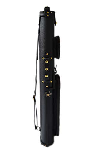 2-Pack Hard Pool Cue Case with Stand, Holds 2 Butts & 4 Shafts, Vinyl Cover