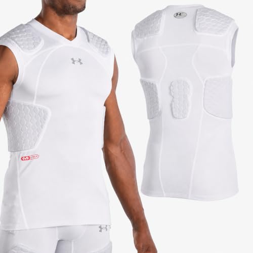 Under Armour Gameday Pro 5-Pad Football Compression Shirt Men White Medium