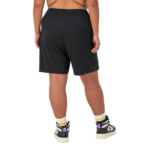 Women's Jersey Shorts Black 1X Plus Size Lightweight Comfortable Shorts