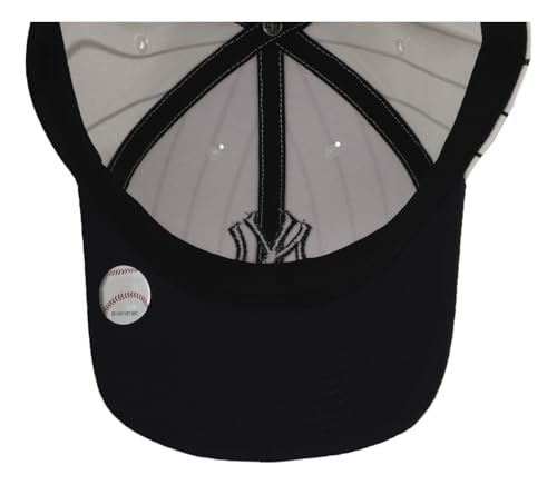 47 Brand Cap MVP Unisex Baseball Hat – One Size, White/Navy Visor with Logo & Pinstripe