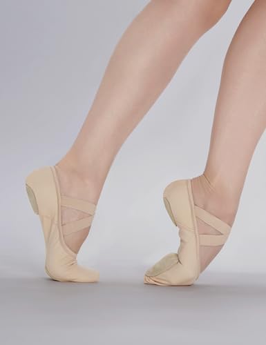 Dayrose Women's Ballet Flats Nude 4 - Highly Stretchy Split Sole Shoes