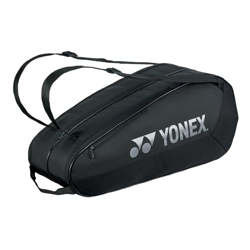 Black Yonex Tennis Racket Bag for 6 Racquets with YKK Zippers & Multiple Compartments