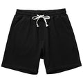 Men's Cotton Sweat Shorts with Pockets - 5.5 Inch Inseam, Large Black