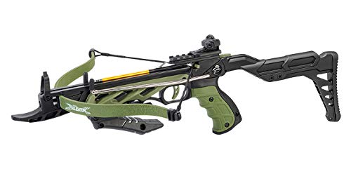 80lbs Green Self-Cocking Pistol Crossbow with 3 Arrows Hunting Bow