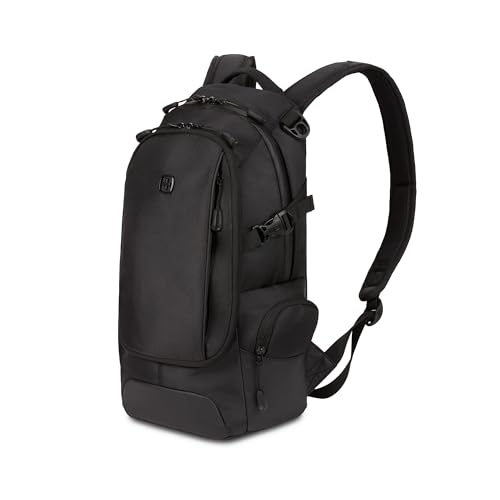 SwissGear 3598 Narrow Daypack Backpack Black Ballistic 18-Inch Slim Laptop Bag