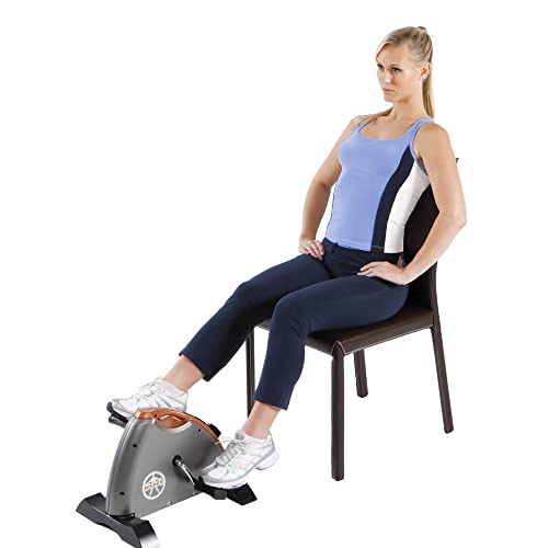 Marcy Grey Under Desk Pedal Exerciser Mini Bike for Legs & Arms - Portable, Adjustable Resistance
