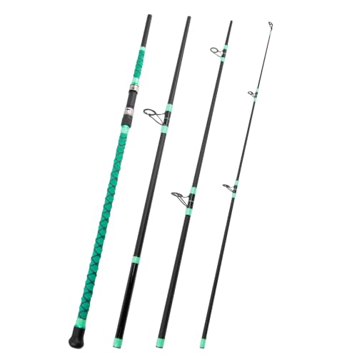 Green 15FT Saltwater Surf Fishing Rod - 4-Piece Travel Spinning Rod