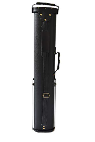 2-Pack Hard Pool Cue Case with Stand, Holds 2 Butts & 4 Shafts, Vinyl Cover