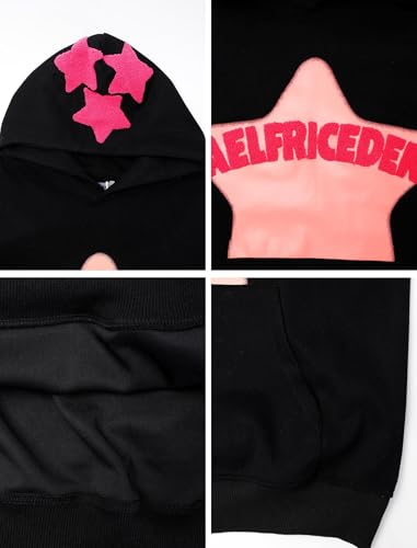 Aelfric Eden Men's Y2K Graphic Oversized Hoodie Black Medium Aa02 - Casual Streetwear