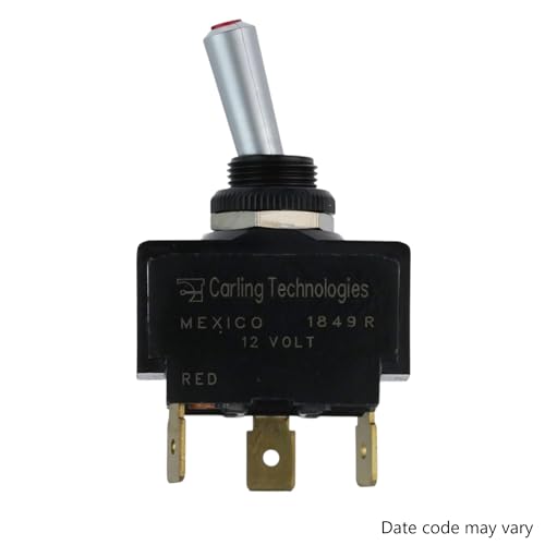 12V Marine Toggle Switch Kit - Red Lighted SPST On-Off Heavy Duty Panel Sealed