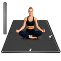 Stepwaver Extra Large 6'x4' Yoga Mat - Black, 0.32" Thick Non-Slip Workout Mat