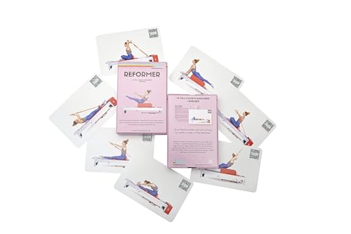 OnlinePilatesClasses Reformer Deck 79 Cards with Free Video Tutorials - All Levels Home Workout