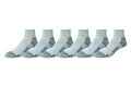Men's Athletic Quarter Ankle Socks with Cushioned Arch Support - Grey, 8-12 Pairs