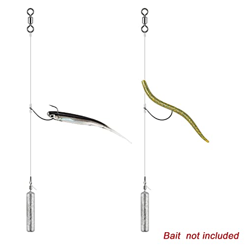 Drop Shot Rig with #2 Hook and 3/16oz Weight - 10 Pack Fishing Tackle