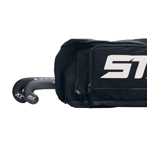 Field Hockey Travel Bag with Multiple Compartments and Stick Holders - Black/Black