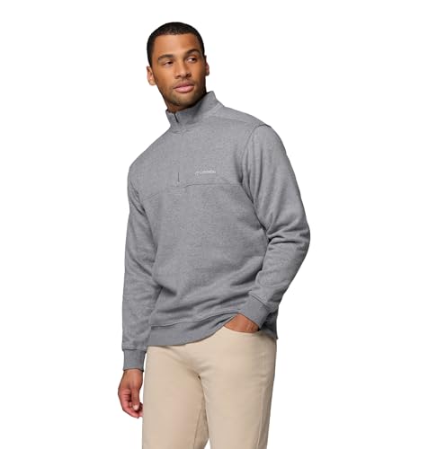 Columbia Men’s Hart Mountain II Half Zip Charcoal Heather Large - Warm Fleece Pullover