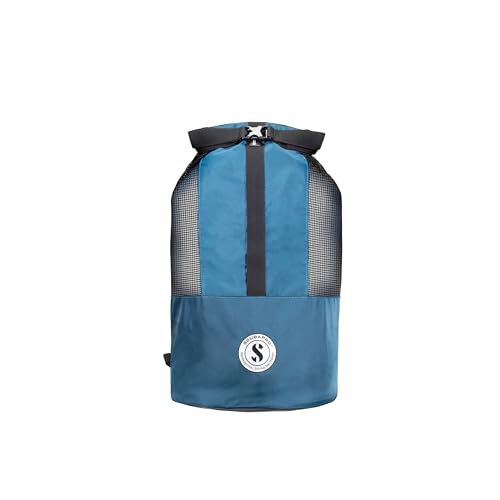 SCUBAPRO Mesh Dive Bag with Roll Top Closure & Side Zipper - 65L, Denim Blue