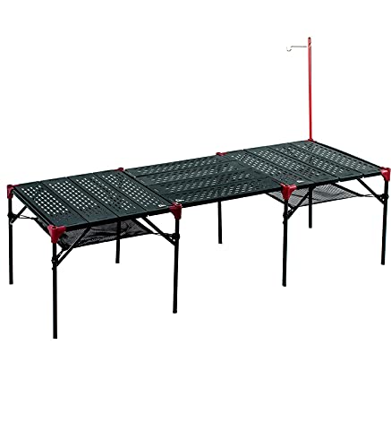 Extendable Camping & Outdoor Folding Table Set with Connecting Plates and Lantern Hanger