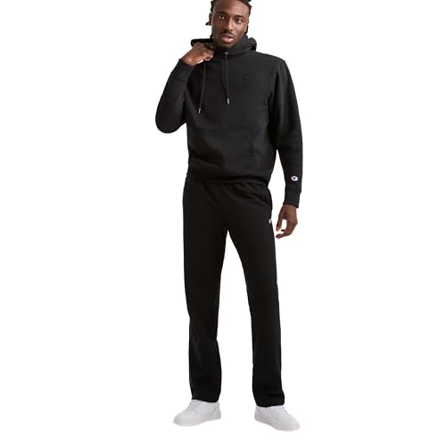 Champion Men's Open Bottom Fleece Sweatpants - Large / Black - Regular & Big & Tall Fit