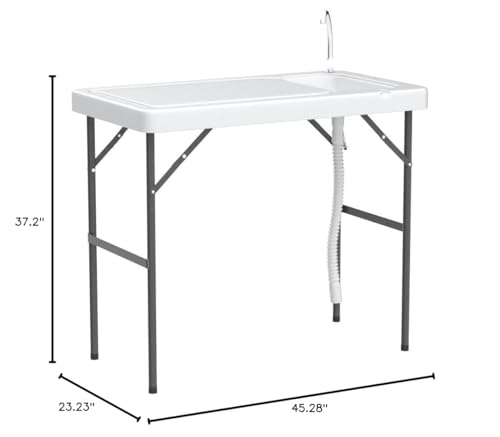 Old Cedar Outfitters Fish and Game Cleaning Table with Sink & Folding Legs - Original
