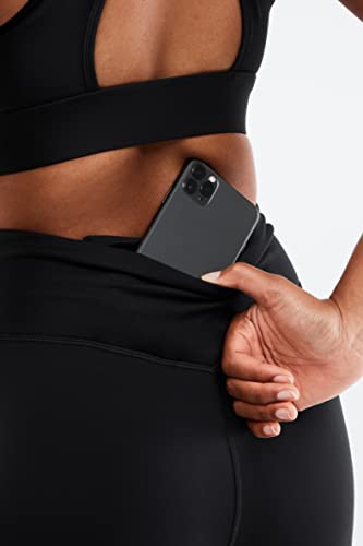 Black Medium High-Waisted Compression Leggings for Workout & Yoga - Flattering Fit