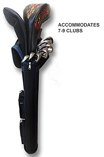 CaddyDaddy Ranger Carry Sunday Golf Bag Black/Blue - Holds 9 Clubs, Durable & Lightweight