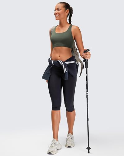 Small Dark Green Strappy Sports Bra for Women - Lucky Yoga