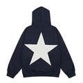 Aelfric Eden Star Hoodies Medium Navy Blue Oversized Y2K 90s Graphic Sweatshirt