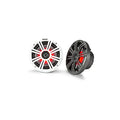 KICKER KM65 6.5-Inch Marine Coaxial Speakers with LED, 4 Ohm, Charcoal & White Grilles
