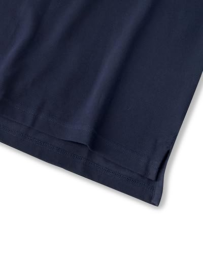 Men's Short Sleeve Cotton Pique Polo Shirt - Blue, Large