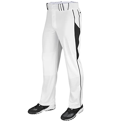 Champro Mens Triple Crown Baseball Pants Medium White Black Open Bottom