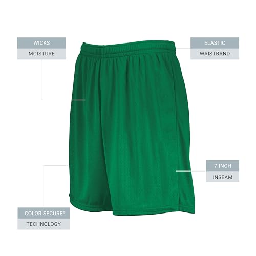 Men's 7-Inch Mesh Sports Shorts with Moisture Wicking & Color Secure Technology