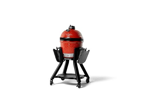 Outdoor Kamado Grill Cart for Joe Jr Small Kamado Grill, Black with Shelves - Model KJ15112524