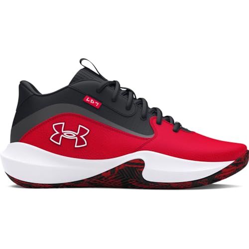 Under Armour Lockdown 7 Basketball Shoes Men 7 / Women 8.5 Red/Black - Durable Court Sneakers