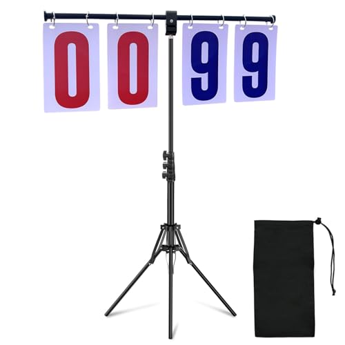Purple River Large Manual Flip Scoreboard with Stand & Carry Bag