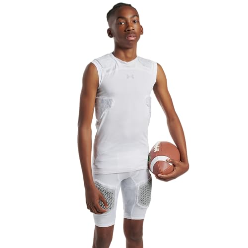 Under Armour Gameday Pro 5-Pad Youth Football Compression Shirt White Camo Large