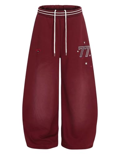 Aelfric Eden X-Small Red Baggy Cargo Sweatpants Men Women Loose Fit Streetwear