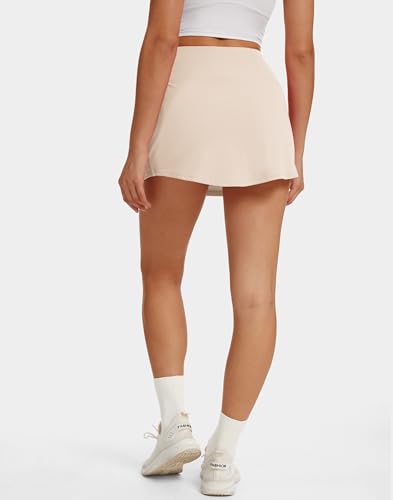 Medium Khaki 15 Inch Golf Skorts for Women with Pockets High Waist Athletic Skirt