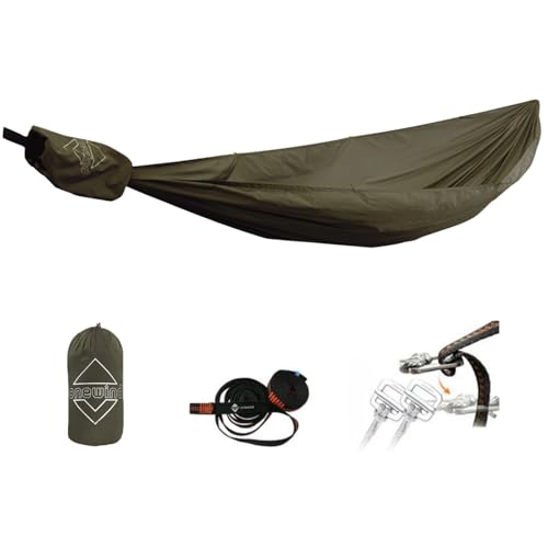 Ultralight Camping Hammock 11ft OD Green - Durable Ripstop Nylon