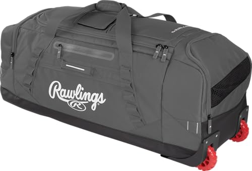 Rawlings YADI 2.0 Wheeled Catcher's Bag Graphite 37" L x 14" W x 14" H Baseball Softball Gear Bag