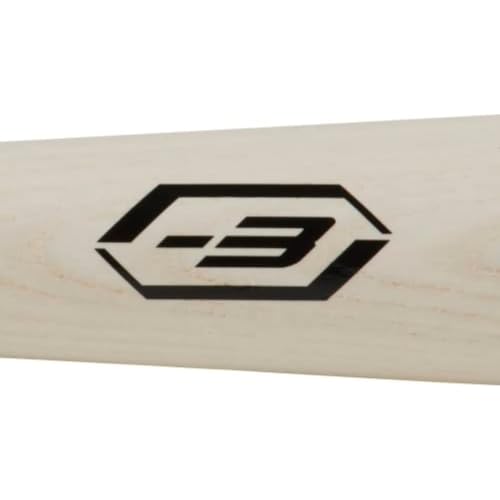 Adult Wood Baseball Bat - Ash, 271 Profile, White/Black, 33 Inch