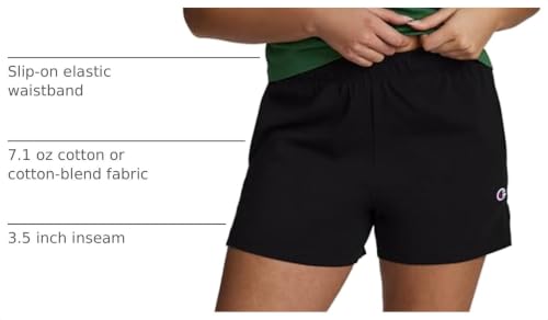 Champion Women's 3.5-Inch Practice Shorts Medium Black - Athletic Fit