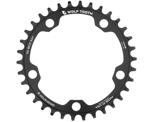 Wolf Tooth 110 BCD Gravel & Mountain Bike 34T Chainring Drop-Stop B Aluminum