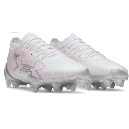Men's Football Cleats - Under Armour Blur Pro Molded TPU - 11.5 White/Silver/Halo Gray